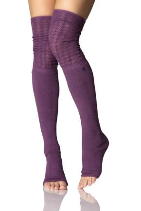 Ladies 1 Pair ToeSox Sasha Over The Knee Open Foot Slouch Socks