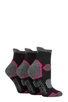Ladies 3 Pair Storm Bloc Cushioned Ankle Socks