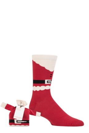 Mens 1 Pair Thought Nicholas Christmas Jumper Organic Cotton Gift Bagged Socks