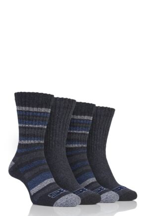 Mens 4 Pair Storm Bloc Ribbed Performance Boot Socks
