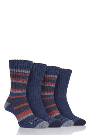 Mens 4 Pair Storm Bloc Ribbed Performance Boot Socks