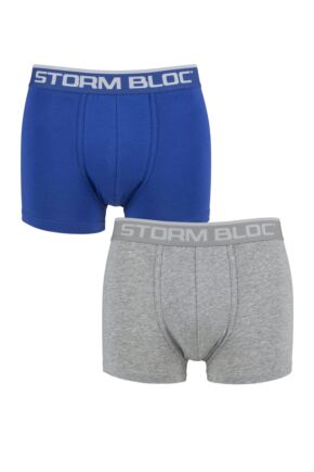 Mens 2 Pack Storm Bloc Cotton Rich Fitted Trunks