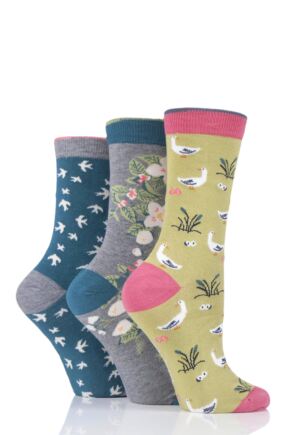 Ladies 3 Pair Thought Nature Bamboo and Organic Cotton Socks