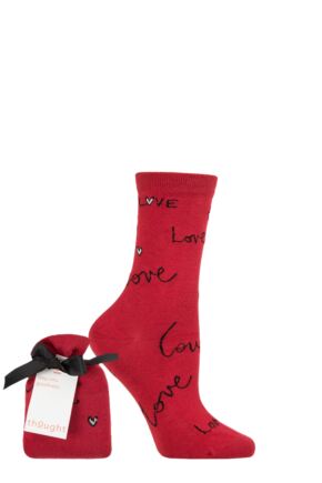 Ladies 1 Pair Thought Gift Bagged Love Organic Cotton Socks