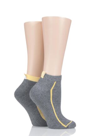 Ladies 2 Pair Elle Cushion Foot Trainer Socks With Liner Tag