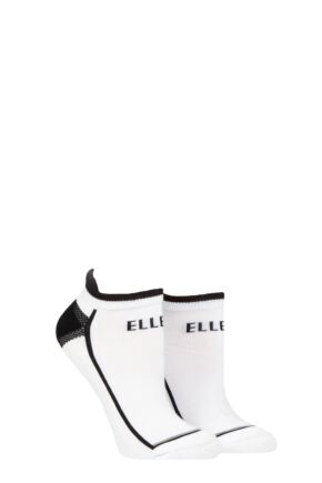 Ladies 2 Pair Elle Sports Cotton Cushioned Trainer Socks