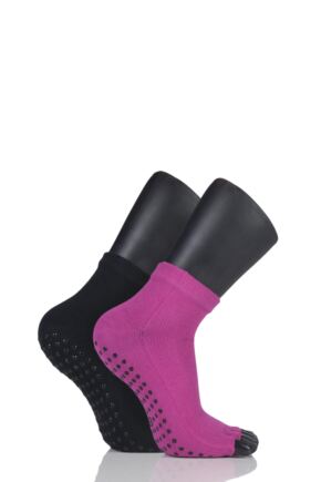 Ladies 2 Pair Elle Sport Toeless Yoga Socks