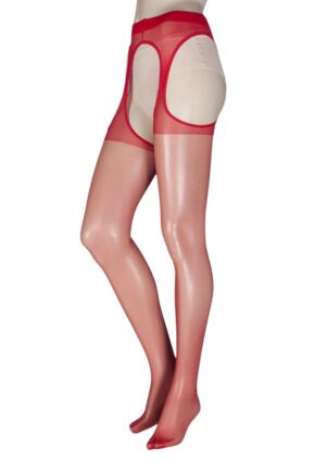 Ladies 1 Pair Trasparenze Scandal 15 Denier Strip Panty Flat Seam Tights