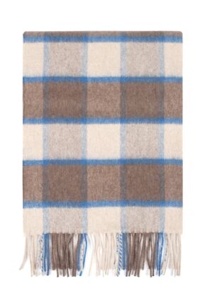 Mens and Ladies Great & British Knitwear Made In Scotland Check 100% Cashmere Scarf