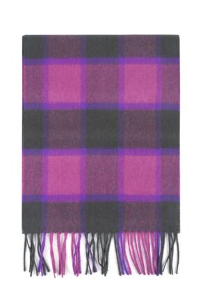 Mens and Ladies Great & British Knitwear Made In Scotland Check 100% Cashmere Scarf