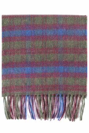 Mens and Ladies Great & British Knitwear Made In Scotland Check 100% Cashmere Scarf
