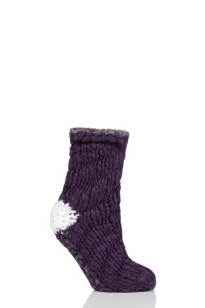 Ladies 1 Pair Elle Soft Hand Knitted Slipper Socks Blackbird 4-8 Ladies