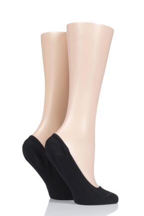 Ladies 2 Pair Elle Bamboo Seamless Shoe liners with Silicone Heel Grips