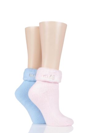 Ladies 2 Pair Elle Original Cosy Bed Socks