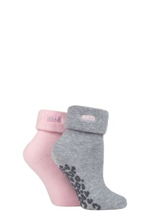 2 Pair Thermal Bed And Slipper Socks Ladies - Elle