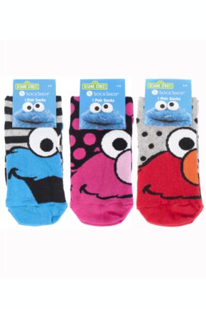 LADIES 3 PAIR SOCKSHOP SESAME STREET SOCKS