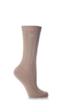 Ladies 1 Pair Elle Wool Ribbed Boot Socks