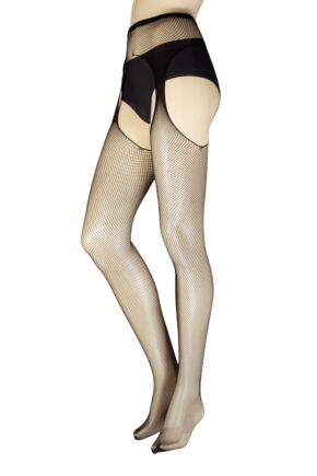 Ladies 1 Pair Trasparenze Silene Fine Net Strip Panty Tights