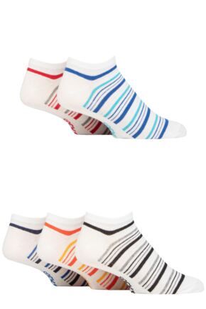 Mens 5 Pair SOCKSHOP Plain Regenrated Eco-Cotton Striped Trainer Socks