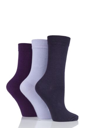 Ladies 3 Pair Jennifer Anderton Plain Cotton Socks