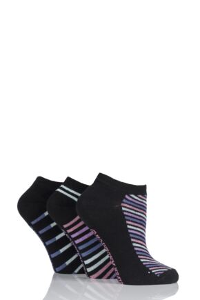 Ladies 3 Pair Jennifer Anderton Patterned Cotton Trainer Socks