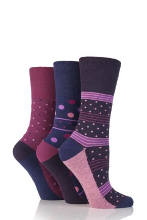 GENTLE GRIP STACEY SPOTTY AND STRIPED COTTON SOCKS