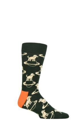 Mens and Ladies 1 Pair Happy Socks Space Dog Socks