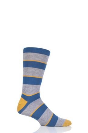 Mens 1 Pair Thought Elfield Broad Stripe Bamboo and Organic Cotton Socks