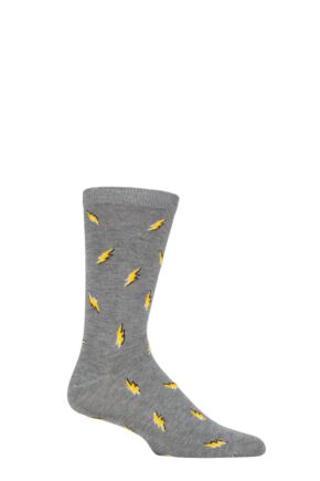 Mens 1 Pair Thought Lightning Organic Cotton and Bamboo Socks