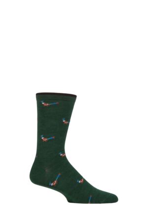 Mens 1 Pair Thought Jamal Animal Organic Cotton Socks Forest Green 7-11