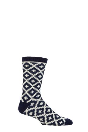 Mens 1 Pair Thought Grady Patterned Wool Socks