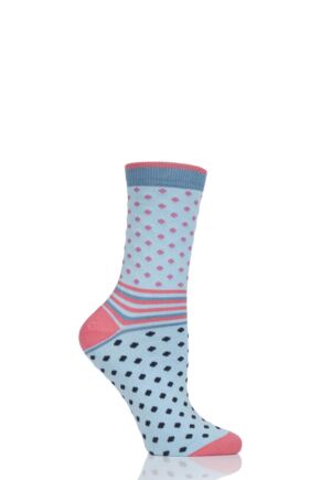 Ladies 1 Pair Thought Jarrel Dots and Stripes Bamboo and Organic Cotton Socks