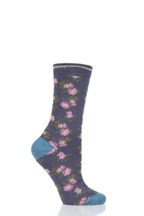 Ladies 1 Pair Thought Cottage Rose Bamboo and Organic Cotton Socks