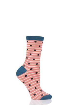 Ladies 1 Pair Thought Hope Spot and Stripe Bamboo and Organic Cotton Socks