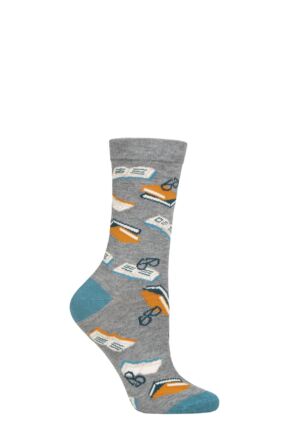 Ladies 1 Pair Thought Marley Bookworm Bamboo and Organic Cotton Socks