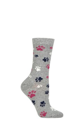 Ladies 1 Pair Thought Elsa Paw Print Organic Cotton Socks