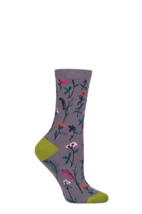 Ladies 1 Pair Thought Mondie Floral Organic Cotton Socks