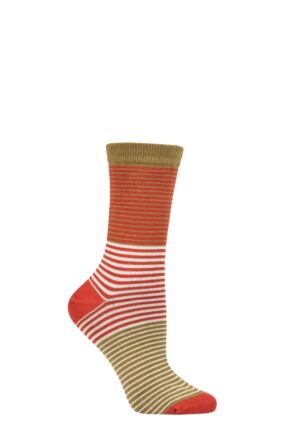 Ladies 1 Pair Thought Katleen Stripe Bamboo and Organic Cotton Socks