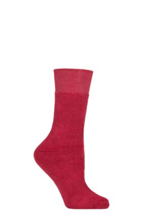 Ladies 1 Pair Thought Bobby Walker Organic Cotton Walking Socks Cranberry Red 4-7 Ladies