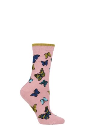 Ladies 1 Pair Thought Butterfly Organic Cotton Socks