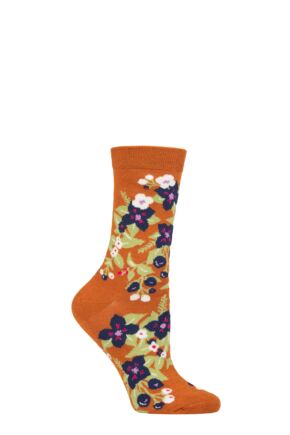 Ladies 1 Pair Thought Arya Bamboo Floral Socks