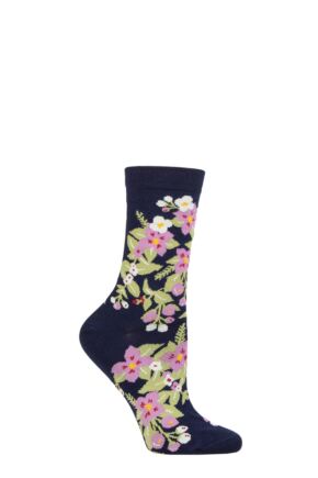 Ladies 1 Pair Thought Arya Bamboo Floral Socks