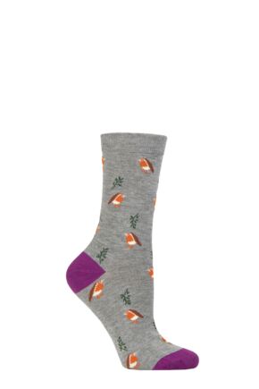 Ladies 1 Pair Thought Eden Bamboo Bird Socks