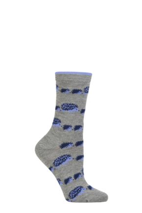 Ladies 1 Pair Thought Hadley Bamboo Hedgehog Socks