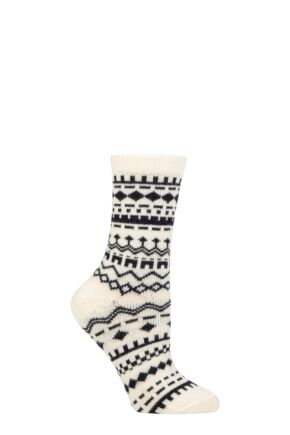 Ladies 1 Pair Thought Archa Patterned Wool Socks