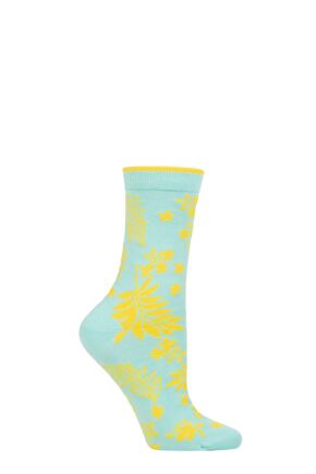 Ladies 1 Pair Thought Bamboo and Organic Cotton Floral Socks