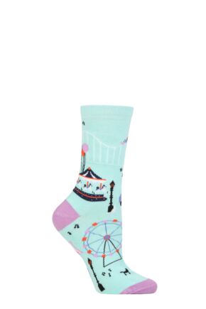 Ladies 1 Pair Thought Bamboo and Organic Cotton Fairground Socks