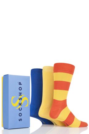 Mens 3 Pair SOCKSHOP Bamboo Bright Gift Boxed Socks Surfin USA 7-11 Mens