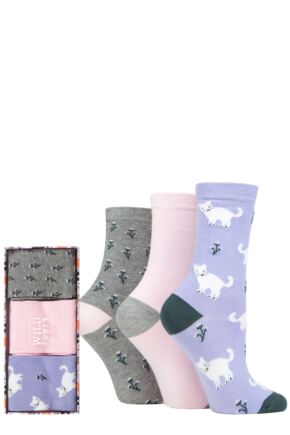 Ladies 3 Pair SOCKSHOP Wildfeet Gift Box