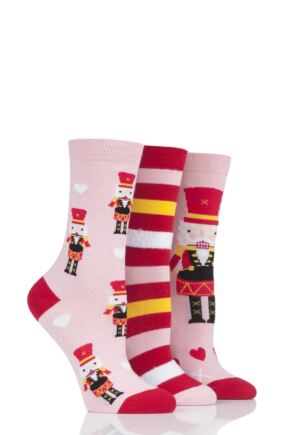 Ladies 3 Pair SOCKSHOP Wild Feet Nutcracker Cotton Socks